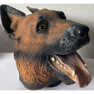 German Shepherd Dog Head Rubber Mask Animal Halloween Cosplay Props Costume